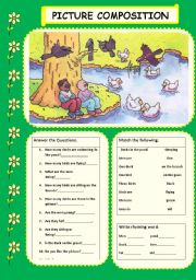 English Worksheet: PICTURE COMPOSITION