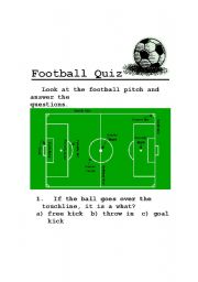 English Worksheet: Football Quiz