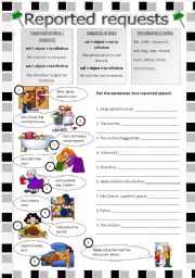 English Worksheet: Reported speech: Reported requests