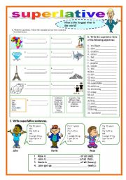 English Worksheet: superlative + key (07.06.10)