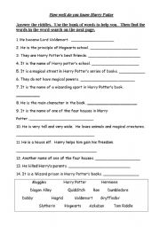 English Worksheet: How well do you know Harry Potter??