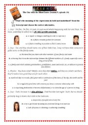 English Worksheet: FRIENDS: The One with the Blind Dates (Season 9, episode 14)