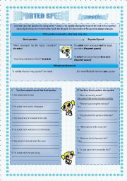 English Worksheet: Reported Speech Questions