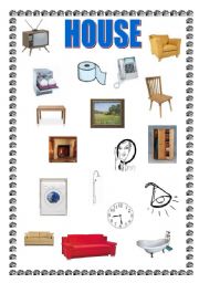 English worksheet: in the HOUSE