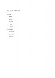 English Worksheet: A AND AN EXERCISE