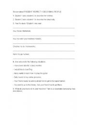 English worksheet: Review about present perfect and describing people.