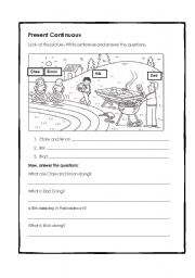 English Worksheet: Present continuous I