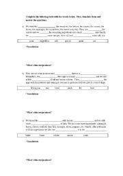English worksheet: Recipes for primary 