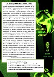 English Worksheet: The History of the FIFA World Cup