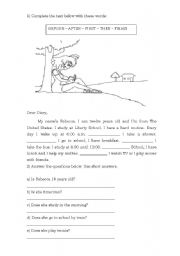 English Worksheet: Reading and grammar