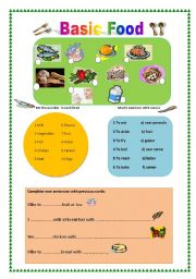 English worksheet: Basic Food