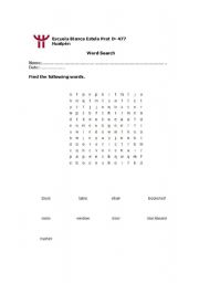 English Worksheet: word search