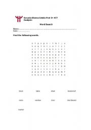 English worksheet: word search