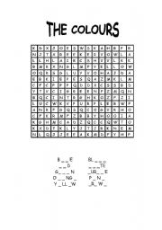 English worksheet: THE COLOURS