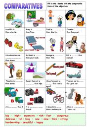 English Worksheet: Comparatives