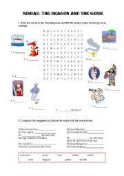 English worksheet: Sinbad. The dragon and the genie