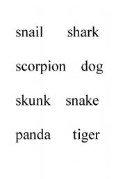 English worksheet: ABC Order Animal Words