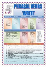 English Worksheet: PHRASAL VERBS: WRITE