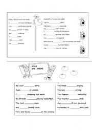 English Worksheet: was and were