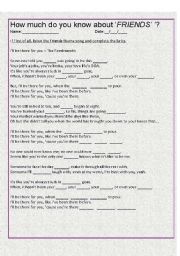 Friends sitcom worksheet