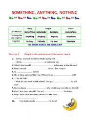 English Worksheet: SOMETHING, ANYTHING, NOTHING with Phil Collins 