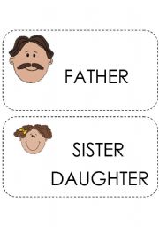 English Worksheet: 5 BIG FAMILY FLASHCARDS Nuclear family