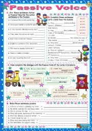 English Worksheet: Passive Voice (one object) 