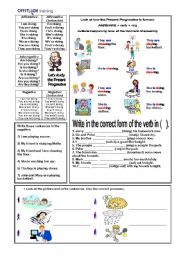 English Worksheet: Present Progressive (Present Continuous)