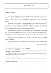 English Worksheet: Test  - 6th Grade - Past Simple