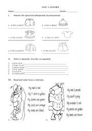 English Worksheet: Clothes