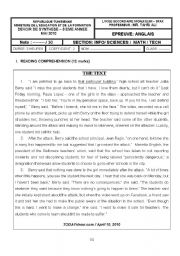 English Worksheet: END-TERM 3 TEST - 3RD SEC