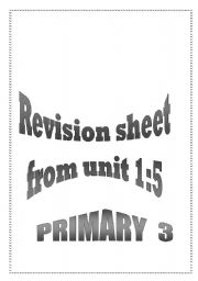 English Worksheet: Revision Sheet for Macmillan English 3.