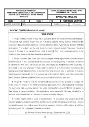 English Worksheet: END-TERM 3 TEST - 3RD SEC