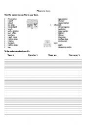 English worksheet: Places in a town