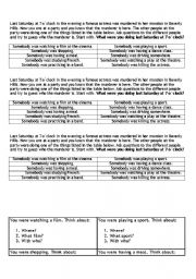 English Worksheet: Who is the murderer? Past Continuous