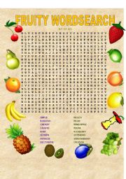 Fruity Wordsearch - Vocabulary 