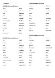 English Worksheet: Collocations for BAC students with keys