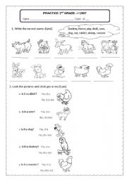 English Worksheet: exam for kids