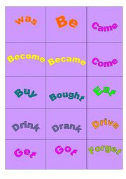 English worksheet: MEMORY GAME