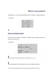 English Worksheet: What is a tag question?