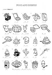 English Worksheet: Food & Drinks - Complete the words