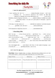 English Worksheet: Daily Life