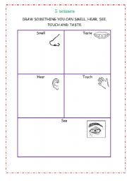 English Worksheet: Five senses 