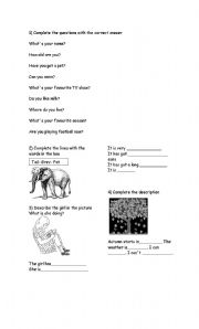 English Worksheet: Present simple and continuous