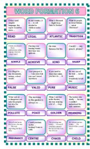 English Worksheet: Word formation 6