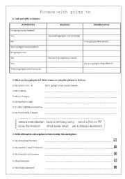 English Worksheet: Future with going to