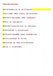English Worksheet: Choose the correct word from brackets2