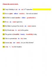 English worksheet: Choose the correct word from brackets2