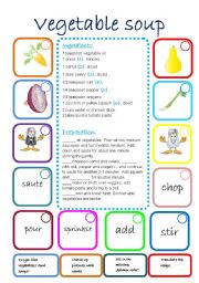 English Worksheet: VEGETABLE SOUP