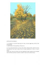 English Worksheet: The Road Not Taken - Robert Frost